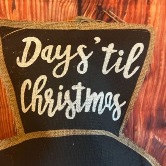 Days 'Til Christmas Burlap Snowman Advent Calendar movable nose for tracking day - Picture 7 of 8